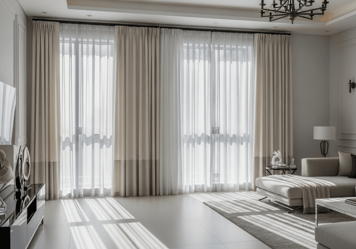 HomeCare cleaning service Dubai, clean curtains, carpets, and household items in modern Dubai home